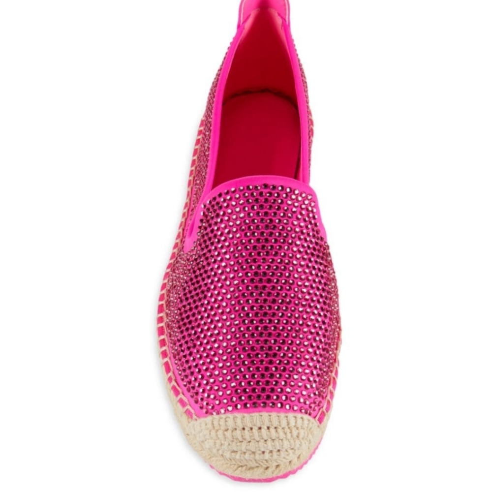 SUNDAY SALE🌞 DKNY Pink Rhinestone Espadrille Flats SIZE 8.5